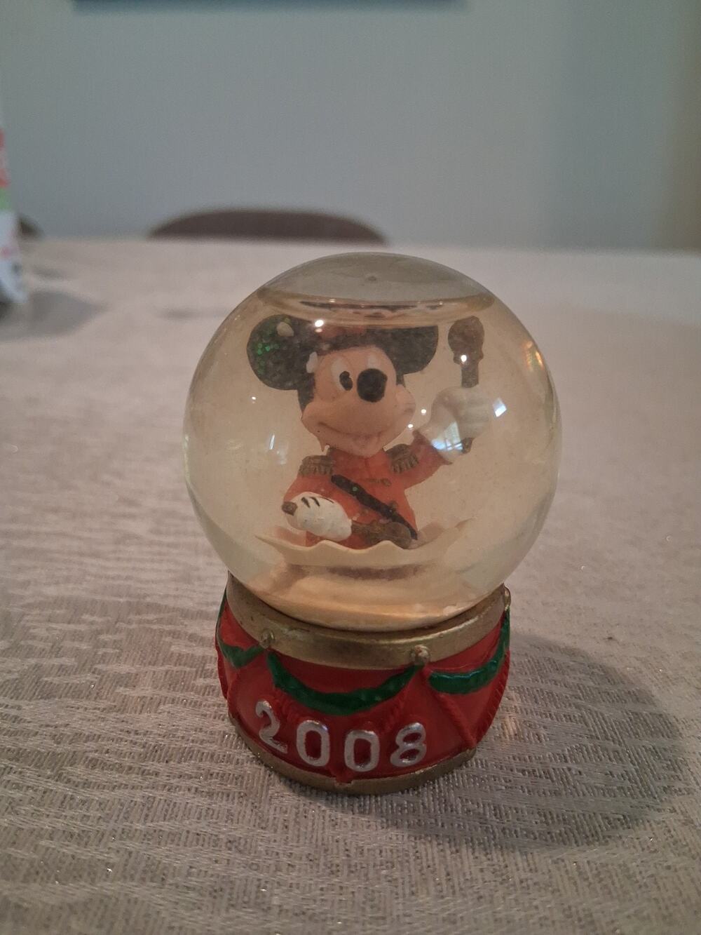 Disney JC Penny 2008 Mickey Mouse Christmas Mini Snow Globe FOR DISNEY COLLECTOR